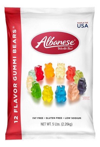 Albanese World's Best 12 Osos Gummi De Sabor, Bolsa De 5 Lib