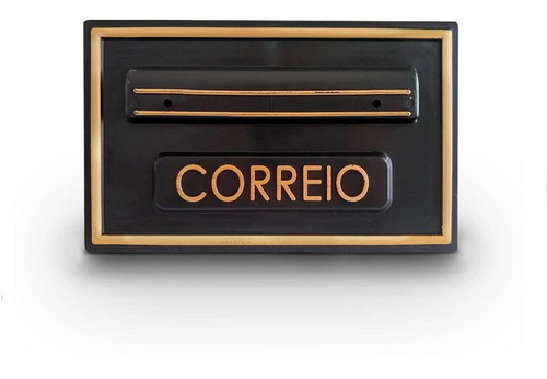 Caixa Correio Pvc Grade Ou Embutir N05 Preto/ouro