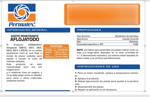 24 Aflojatodo Permatex 100gr