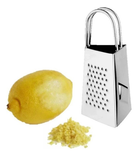 Mini Ralador 3 Faces Inox Alça Dupla P/ Queijos E Legumes