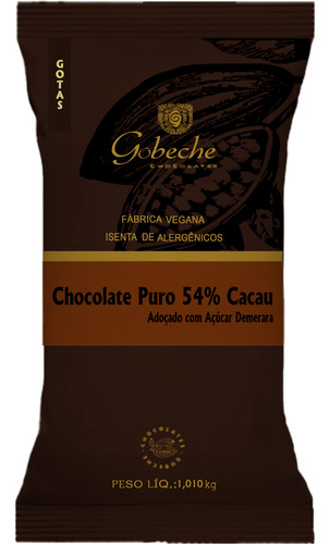 Gotas Chocolate 54% Cacau Gobeche C/ Açúcar 1kg Receita