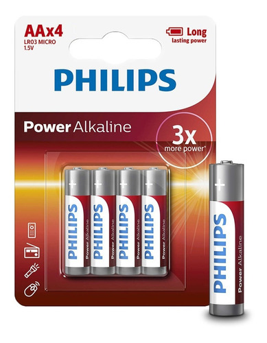 Pilas Philips Alcalinas Aa Pack X 4 Super Oferta!!! Febo