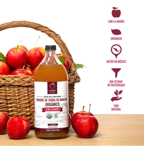 Vinagre De Manzana Orgánico 946 Ml Mother Madre