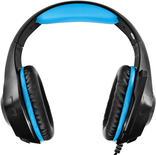 Auriculares Gamer Newvision Nw400 Negro Y Azul Con Luz Led
