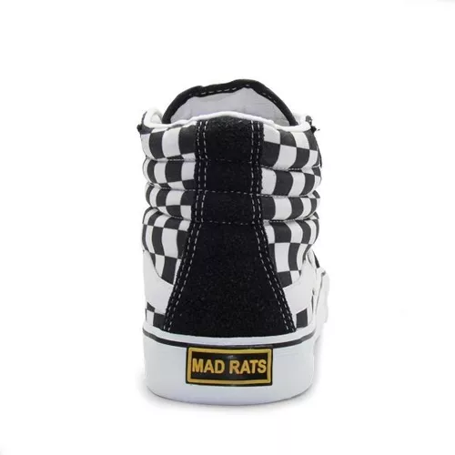 Tenis Mad Rats Hi Top Cano Longo Quadriculado