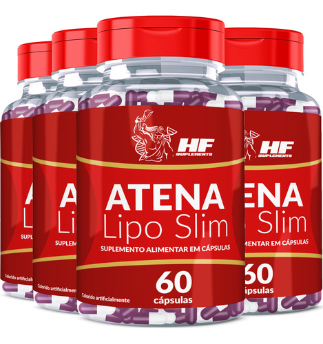 4x  Atena Hf Suplements Lipo Slim 60 Caps