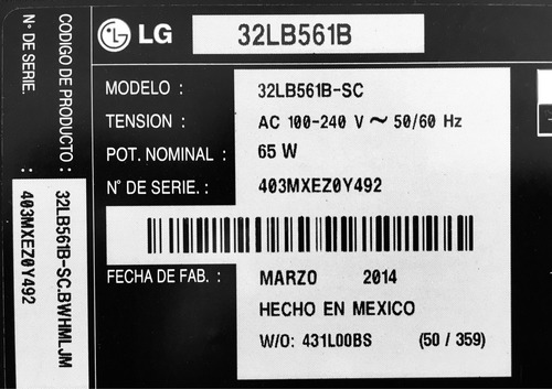 Tv LG 32lb561b En Desarme