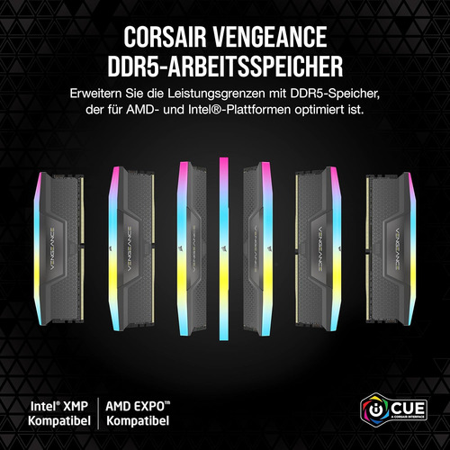 Memoria 32gb Ddr5 Bus 6000mhz Corsair Vengeance Rgb Black