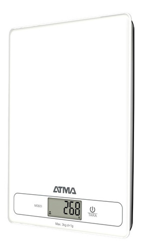 Imagen 6 de 6 de Balanza De Cocina Digital Atma Bcat21vwp 3kg Vidrio Templado