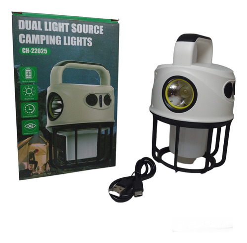 Lampara Camping Led Recargable Usb Solar Luz Calida Y Fria