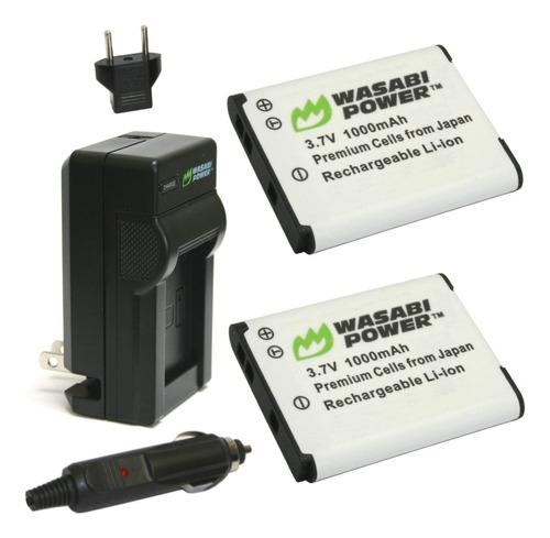 Wasabi Power Batería Np-bj1 (paquete De 2) Y Cargador Para.