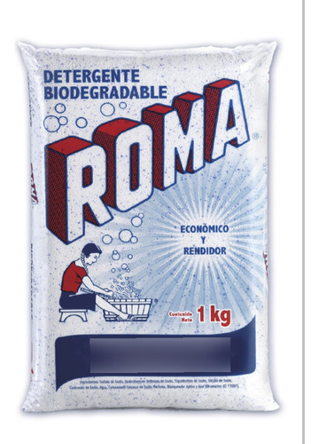 Detergente Biodegradable Roma 1 Kilo Caja Con 10 Bolsas 