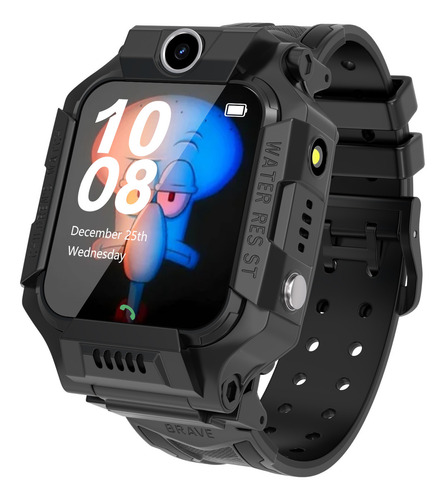 HANCDON Q19pro Reloj Inteligente Para Niños Bluetooth Talk Hd Screen Ip67 Waterproof Para Android / Ios Reloj Unisex Para Niños Y Niñas Color Negro