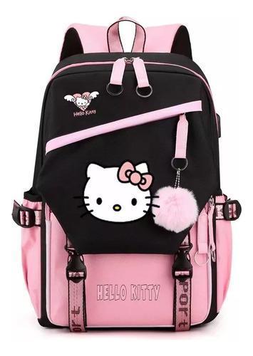 Bonita Mochila Escolar De Hello Kitty For 1-6 Grados W