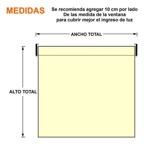 Imagen 6 de 10 de Cortina Roller Blackout 110x220cm Standard Roller Rollerpro
