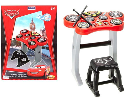 Bateria Electronica Cars Con Asiento Original Disney