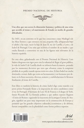 Isabel I, Reina: Premio Nacional de Historia, de Suárez, Luis. Ariel Editorial Ariel México, tapa blanda en español, 2012