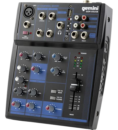 Mezclador Dj Gemini Sound Gem-05usb Compact Rotary 5