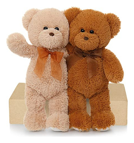 Teddy Bear Stuffed Animal 2 Pack Brown And Tan Bear Plu...