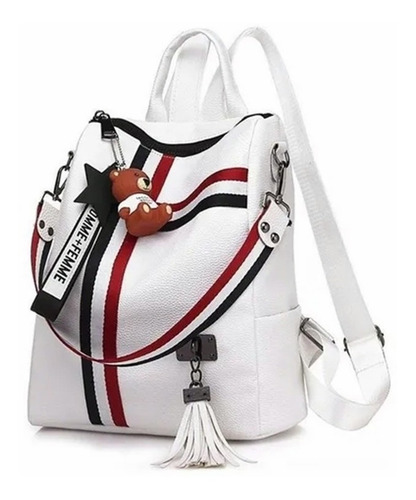 Imagen 1 de 7 de Mochila De Cuero Antirrobo Para Mujer