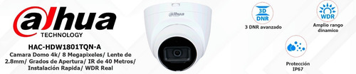 Kit 8 Cámaras 4k 8mp Metal Audio Hdd 4tb Purple Dahua Cctv