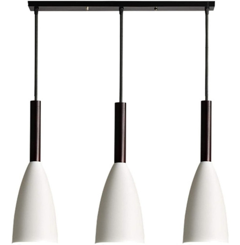 Lámpara De Techo Colgante Moderno Madera 3 Luces E27 Macaron