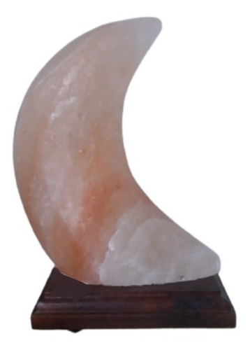 Lampara Sal Rosada Luna Roca Natural Base De Madera 2k