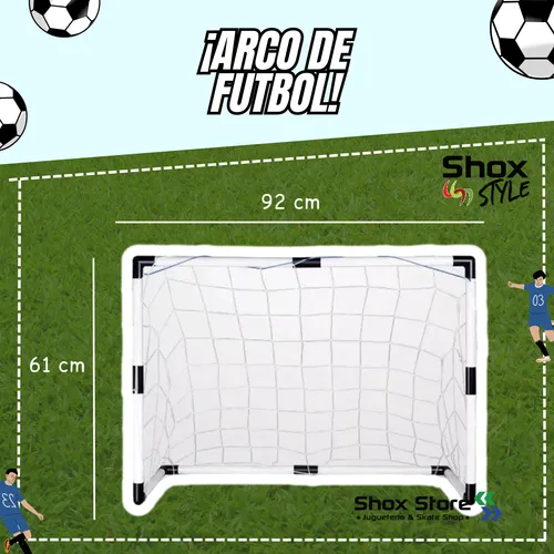 Set Arco Futbol Pelota Inflador Red Infantil Blanco Juego