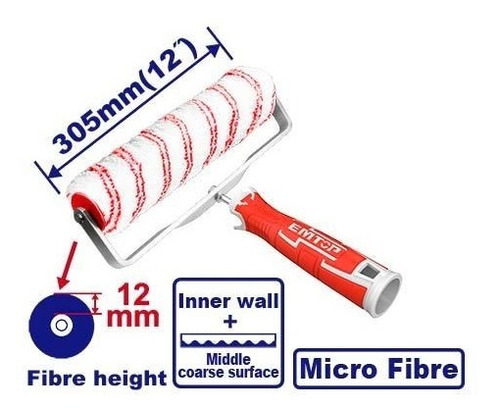 Rodillo 12 Pulgadas Camisa Microfibra Alta Interiores Emtop