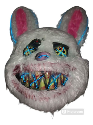 1 Mascara Conejo Peluche Con Luz Led Halloween Disfraz