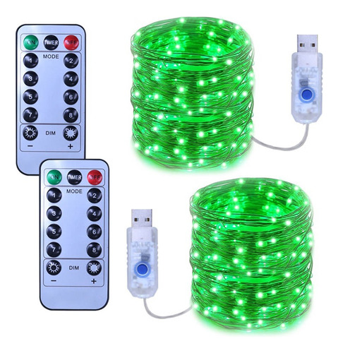 2pcs Luces De Cadena De Hadas Usb 100led 33ft  8mcon Control