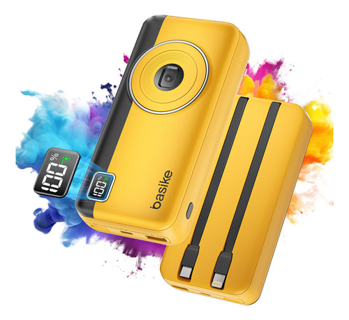 Power Bank 20000mah Carregador Portátil Super Rápido 22.5w 5 Portas Usb De Entrada/saída Usb/tipo C,carregador Portátil Power Bank Rapido Compatível Ios E Android,amarelo