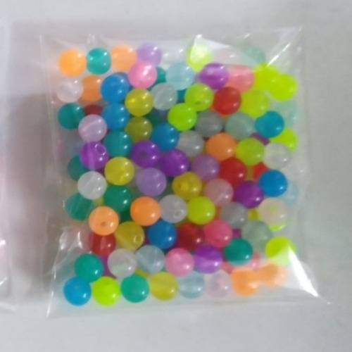 Cuentas Balines Plásticos Multicolor 6 Mm Bisuteria 