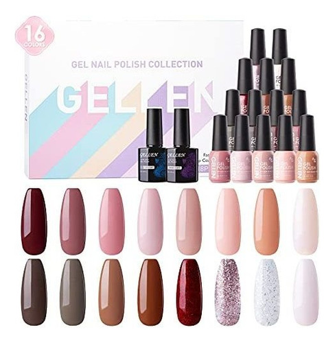 Esmalte De Uñas - Gellen 16 Colors Gel Nail Polish Kit W