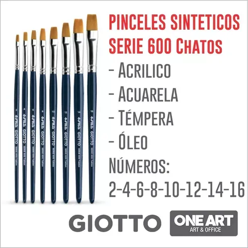 Pincel Sintetico Giotto Serie 600 - Chato - Numero 8