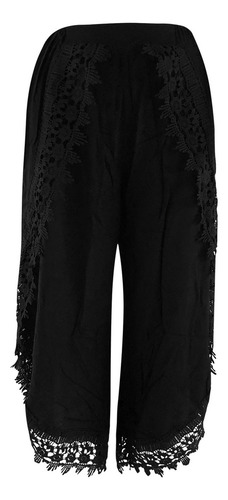 Cintura Elástica Moderna De Encaje Liso For Mujer, Amplia L