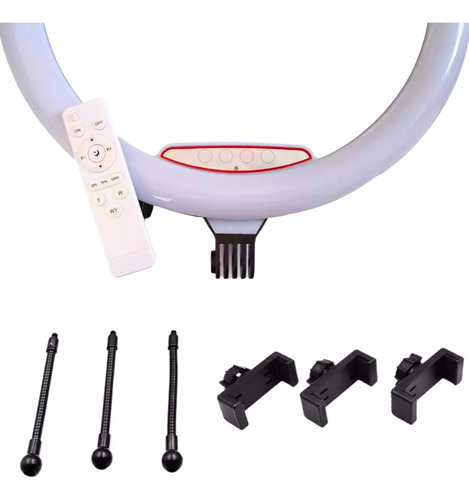 Lámpara Aro Luz Led Touch 18 PuLG Rgb Maletín Control 3 Cel