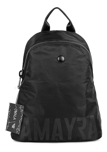 Mochilas Mujer Amayra Urbanas Estampadas Microfibra Negras