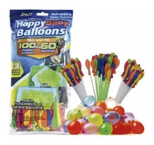 Globos De Agua 111pzs Happy Baby Balloons Bunch Juguete Agua