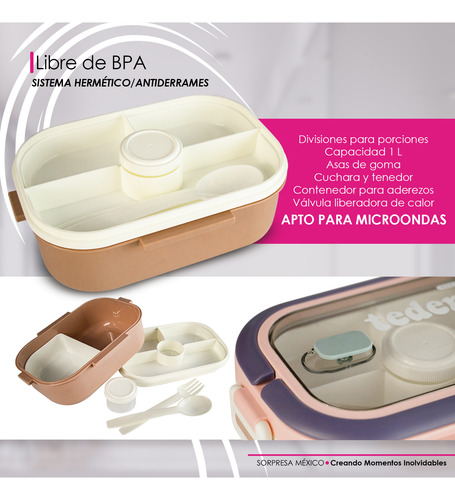 Lonchera Topper Apto Micro 7 Piezas Desmontables Salsero