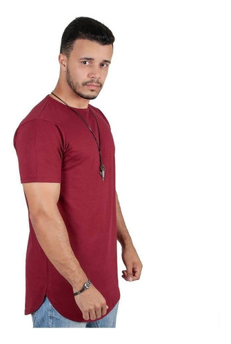 Imagem 4 de 6 de Kit C/3 Un Camisas Blusas Masculinas Longline Plus Size