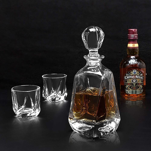 Crystal Whiskey Decanter Set, Kanars Premium Liquor Decanter