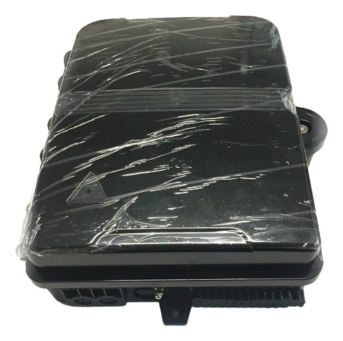 Kit C/2 Unidades Cto Caixa De Atendimento Fibra Óptica Ftth 24 Portas Preta Nf@