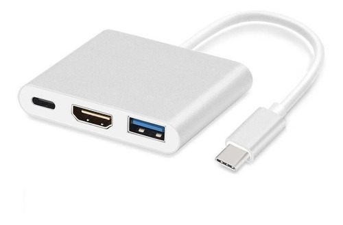 Adaptador Usb Tipo C 3 En 1 A Usb-c/hdmi/usb 4k Ultra Hd