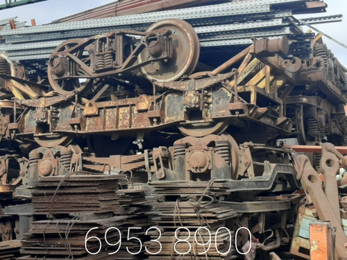 Carro Zorra Par Montado Rueda Eje Riel Vía Ferrocarril Usado (Usado)