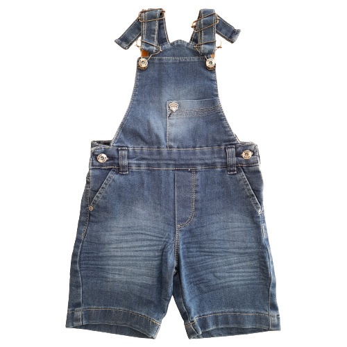 Macacão Jardineira Jeans Menina Bebê Infantil 1 - 2 - 3 Anos