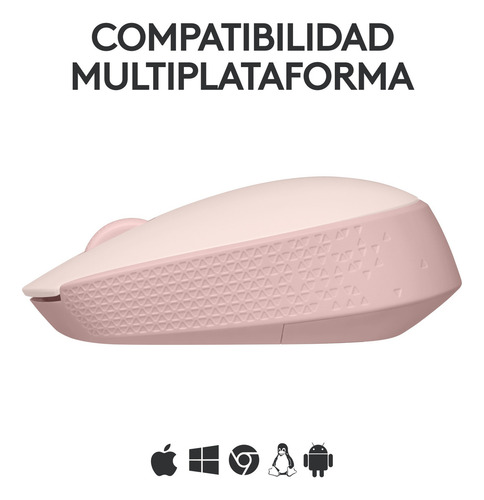 Mouse Óptico Inalámbrico Usb Logitech M170 Pequeño Rosa