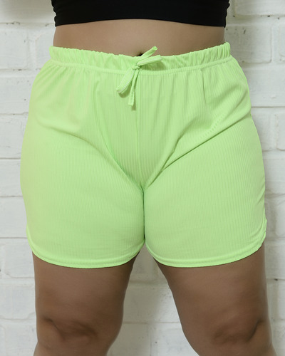 Kit 3 Shorts Canelado Plus Size Feminino Soltinho E Sortidos