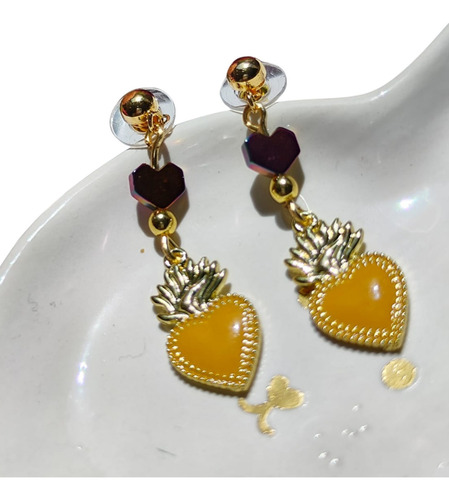 Aretes De Corazon Colores