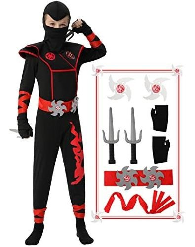 Disfraz De Halloween Ninja Deluxe Para Niños Disfraz De Ninj